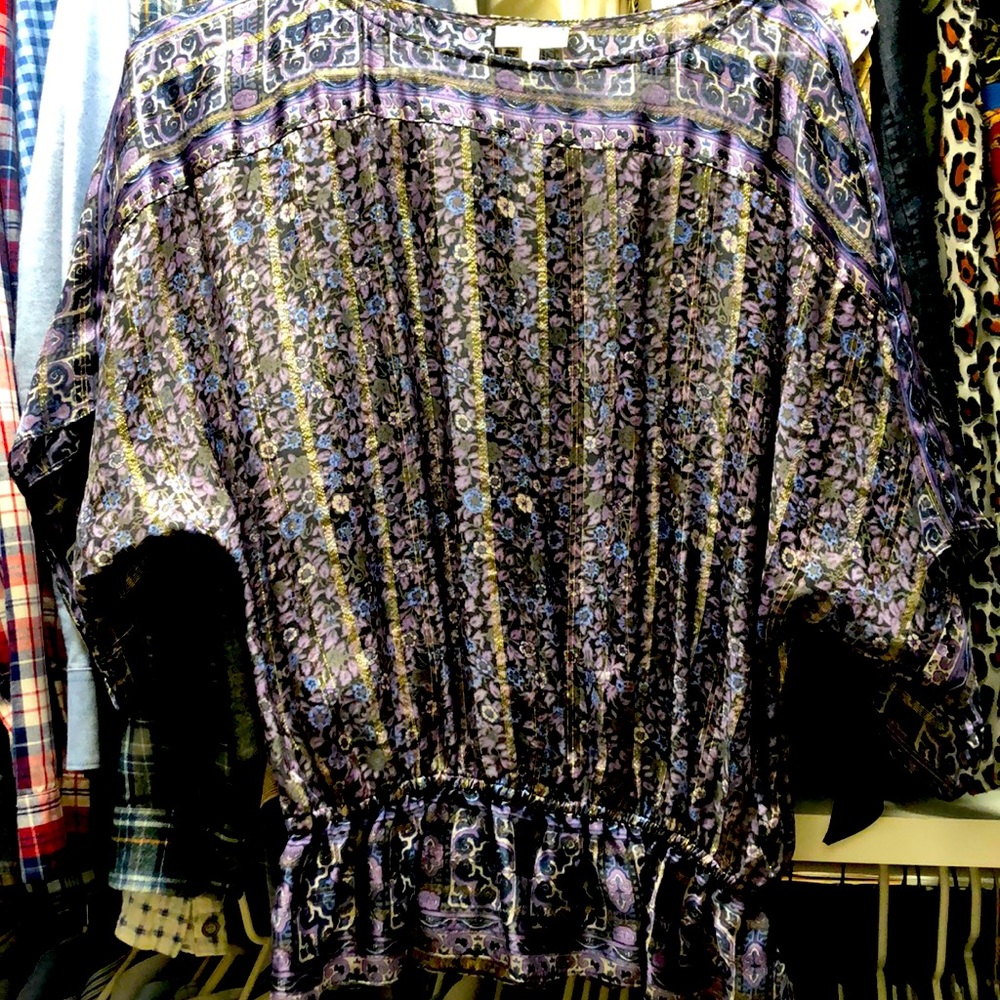 100% silk gold metallic Joie blouse.  Only worn 3 times.  Perfect condition!